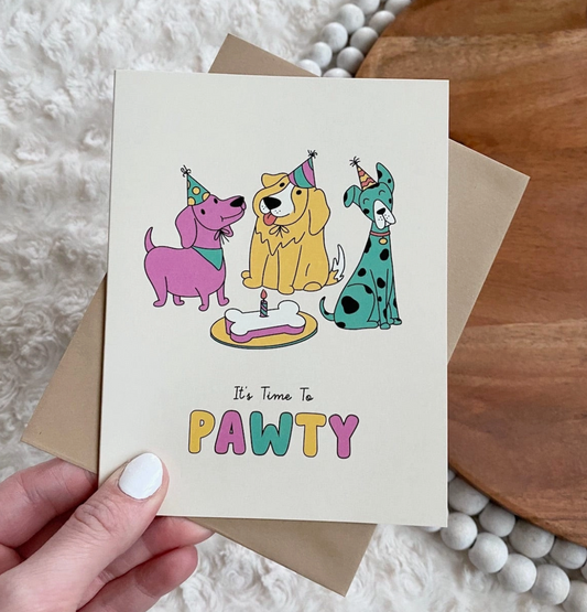 "It's Time To Pawty" Greeting Card