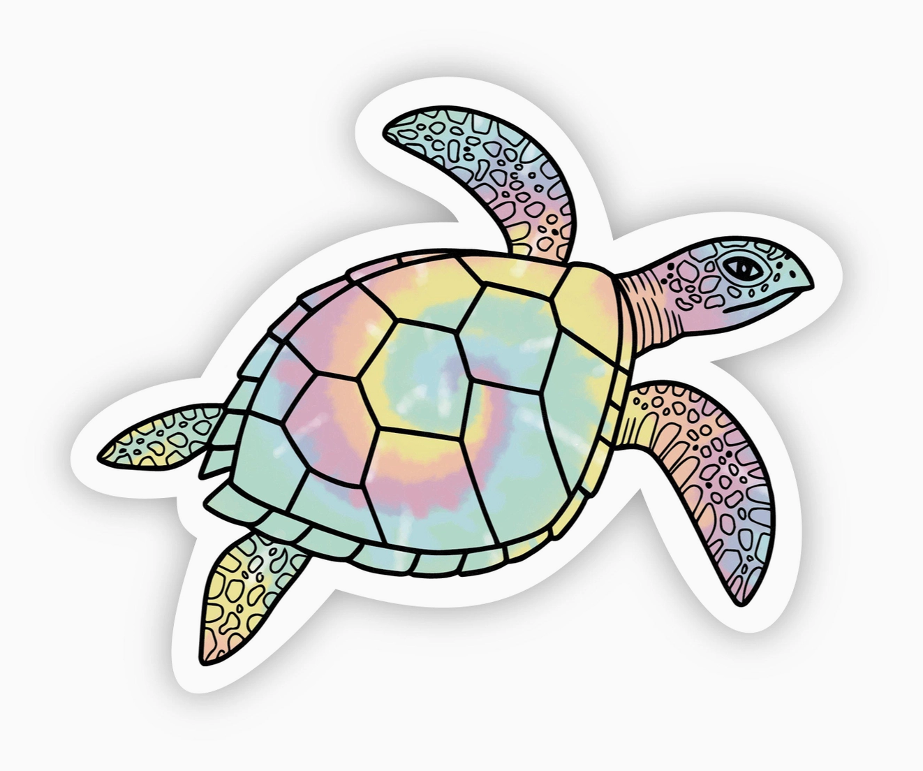 Sea Turtle Tie Dye Aesthetic Sticker