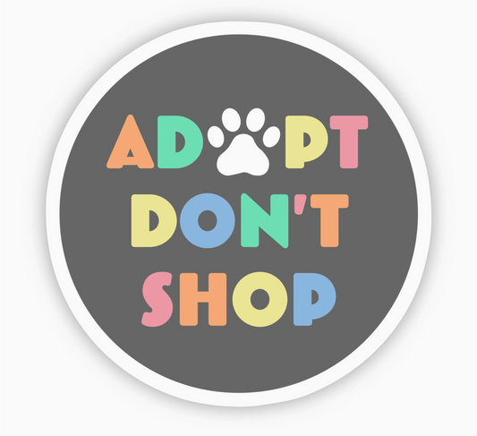 Adopt Don't Shop Multicolor Sticker