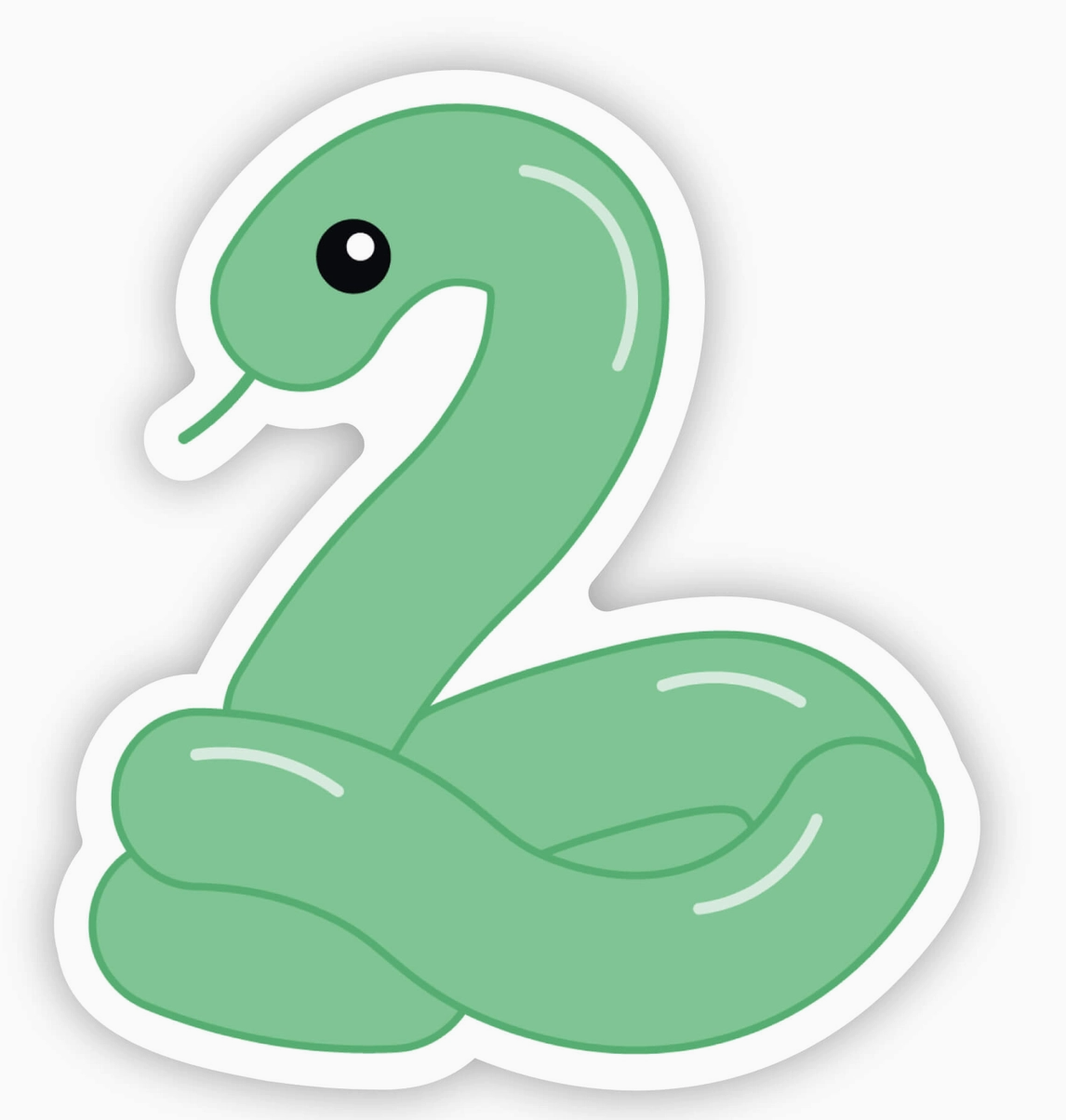 Green Snake Balloon Sticker